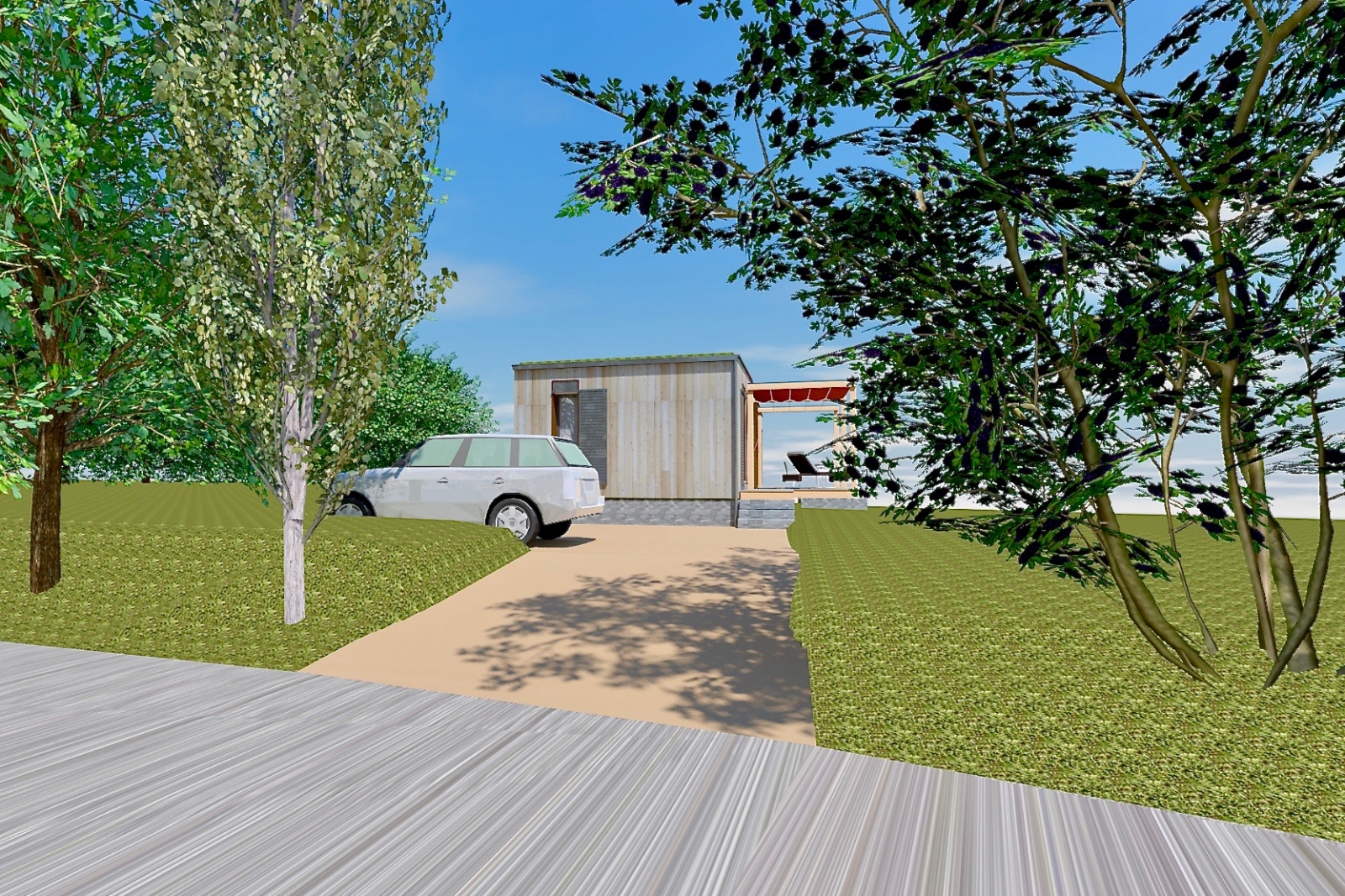Projet B. à Sainte Agathe (63 120).
Petite maison contemporaine bioclimatique, écologique et passive en zone rurale.